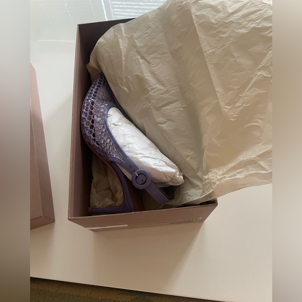 Gianvito Rossi Purple Mesh Heels - Picture 5 of 8